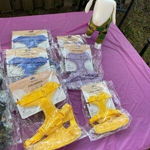 Dog Harness Set in Blue and Yellow - Multi-Pack Pet Accessories